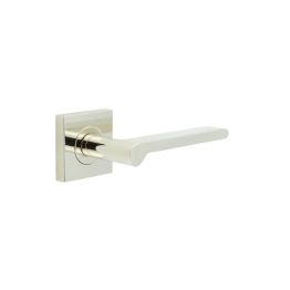 Fitzrovia Door Handles Square Plain Rose Polished Nickel - By Frelan Hardware - BUR15KIT162