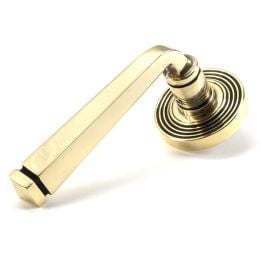 Aged Brass Avon Round Lever on Rose Set (Beehive)