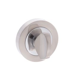 Mediterranean WC Turn and Release on Round Rose - Satin Nickel/Polished Chrome
