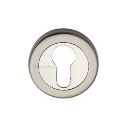 Heritage Brass Euro Profile Cylinder Escutcheon Mercury finish