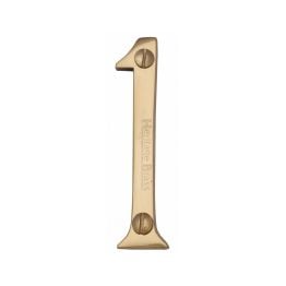 Heritage Brass Numeral 1 Face Fix 76mm (3") Polished Brass finish