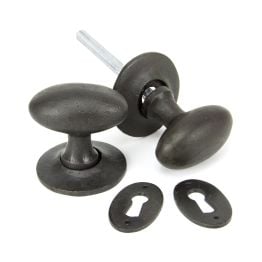Beeswax Oval Mortice/Rim Knob Set