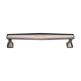Heritage Brass Cabinet Pull Deco Design 160mm CTC Polished Nickel Finish
