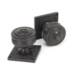 Aged Bronze Tewkesbury Square Mortice Knob Set