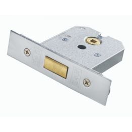 Flat Deadlock 76mm - Satin Chrome Plated