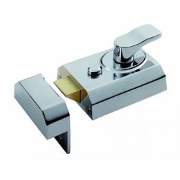 Deadlocking Rim Cylinder Nightlatch 60mm - Polished Chrome