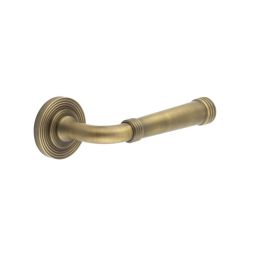 Highgate Door Handles Reeded Rose Antique Brass - By Frelan Hardware - BUR35KIT4
