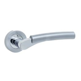 Arkus Door Handle on Rose Polished Chrome/Satin Chrome - By Frelan Hardware - JV760PCSC