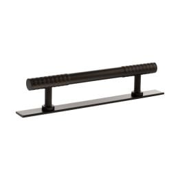 Millhouse Brass Chrysler Diamond T-Bar Cabinet Pull Handle on Backplate 128mm - Urban Dark Bronze