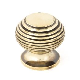 Aged Brass Beehive Cabinet Knob 30mm