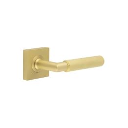Piccadilly Door Handle on Square Plain Rose Satin Brass - By Frelan Hardware - BUR40KIT240