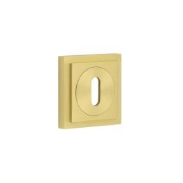 Burlington Standard Keyway Escutcheons Square Stepped Rose Satin Brass - By Frelan Hardware - BUR-60SB-173SB