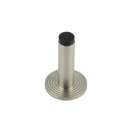 Burlington Plain Wall Mounted Door Stops Reeded Rose Satin Nickel - By Frelan Hardware - BUR-970SN-974SN
