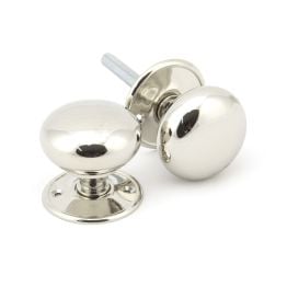 Polished Nickel 57mm Mushroom Mortice/Rim Knob Set