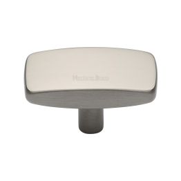 Heritage Brass Cabinet Knob Rectangular Design 47mm Satin Nickel finish