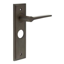 Knightbridge Door Handle Bathroom Backplate Dark Bronze - By Frelan Hardware - BUR20KIT88