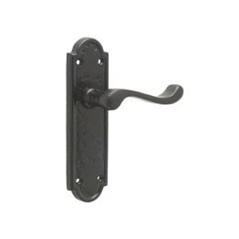 Turnberry Suite Door Handle on Latchplate Black - By Frelan Hardware - JAB301