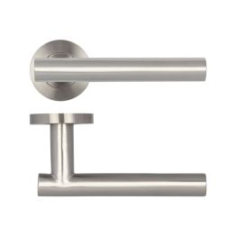 Atlanta Door Handles on Rose Grade 304 Satin Stainless Steel - By Frelan Hardware - JSS412