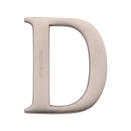 Heritage Brass Alphabet D Pin Fix 51mm (2") Satin Nickel Finish