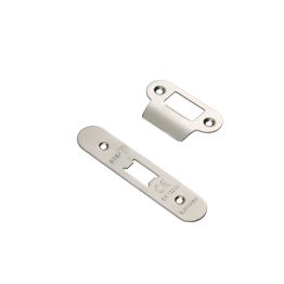 Forend Strike & Fixing Pack To Suit Flat Latch Fll5030-Satin Stainless Steel-Radius Forend - Satin Stainless Steel