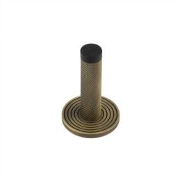 Burlington Knurled Wall Mounted Doorstops Reeded Rose Antique Brass - By Frelan Hardware - BUR-968AB-974AB