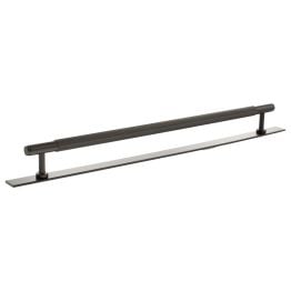 Millhouse Brass Battersea Linear T-Bar Cabinet Pull Handle on Backplate 320mm - Urban Dark Bronze