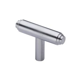 Heritage Brass Cabinet Knob Stepped T-Bar Design 45mm Satin Chrome finish