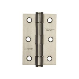 Jedo Grade 7 Steel Heavy Duty Button Tip Hinges 76x50x2mm Satin Nickel - By Frelan Hardware - J452BT-SN