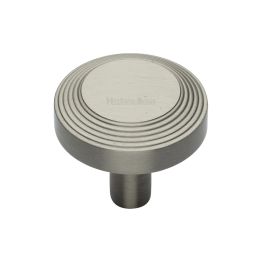 Heritage Brass Cabinet Knob Ridge Design 32mm Satin Nickel finishUK Registered Design Number 6194410