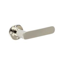 Kensington Door Handles No Rose Polished Nickel - By Frelan Hardware - BUR25PN