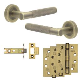 Complete Bari Door Handle Pack - Internal Doors - Antique Brass - By Frelan Hardware - JE-D3A-AB