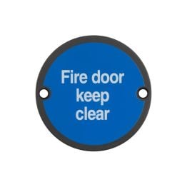 Stainless Steel Fire Door Keep Clear 75mm Black - By Frelan Hardware - JS108MB