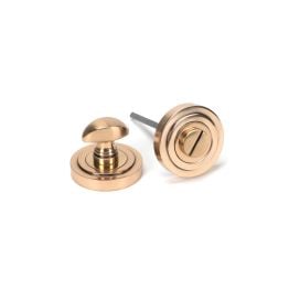 Polished Bronze Round Thumbturn Set (Art Deco)