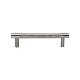 Heritage Brass Cabinet Pull Partial Knurl Design 96mm CTC Satin Nickel finish