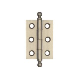 Hoxton Brass Finial Hinges 50x35mm Satin Nickel - By Frelan Hardware - HOX800SN