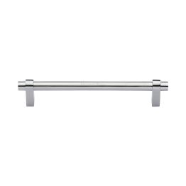 Heritage Brass Cabinet Pull Industrial Design 160mm CTC Satin Chrome Finish