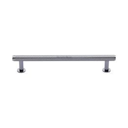 Heritage Brass Cabinet Pull Knurled Design with 16mm Rose 160mm CTC Polished Chrome finish