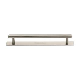 Heritage Brass Cabinet Pull Step Design with Plate 160mm CTC Satin Nickel Finish