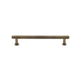 Heritage Brass Cabinet Pull Knurled Design with 16mm Rose 128mm CTC Antique Brass finish
