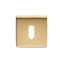 Square Standard Key Escutcheon - Satin Brass