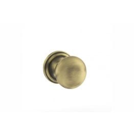 Old English Harrogate Solid Brass Mushroom Mortice Knob on Concealed Fix Rose - Matt Antique Brass