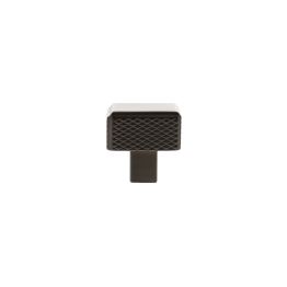Millhouse Brass Eiffel Knurled Square Cabinet Knob Handle - Urban Dark Bronze