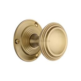 Heritage Brass Mortice Knob on Rose Goodrich Design Satin Brass finish