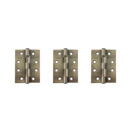 Atlantic Ball Bearing Hinges Grade 11 Fire Rated 4" x 3" x 2.5mm - Antique Brass (Set of 3)