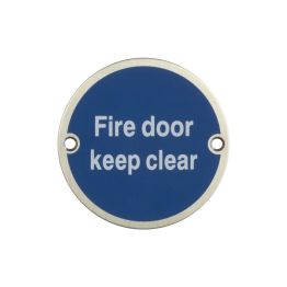 Stainless Steel Fire Door Keep Clear 75mm Satin Stainless Steel - By Frelan Hardware - JS108SSS