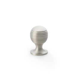 Alexander & Wilks - Caesar Cupboard Knob on Round Rose - Satin Nickel - 25mm