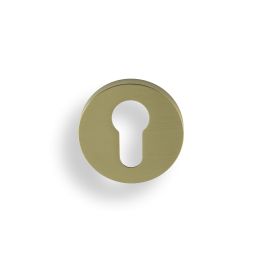 Valli Euro Profile Push-on Round Rosette Escutcheon - Satin Brass PVD