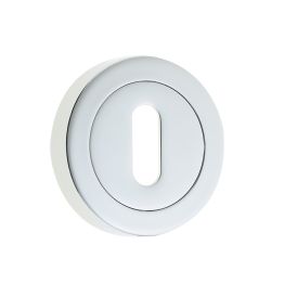 Jedo Designer Standard Keyway Escutcheons on 50mm Round Rose Polished Chrome - By Frelan Hardware - JV503PC