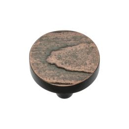 Heritage Brass Cabinet Knob Round Pine Design 32mm Aged Copper finish