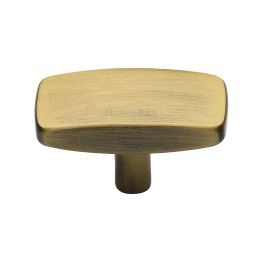 Heritage Brass Cabinet Knob Rectangular Design 47mm Antique Brass finish
